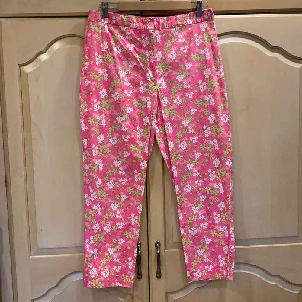 Lilly Pulitzer Hippo Print Capri Pants size 8